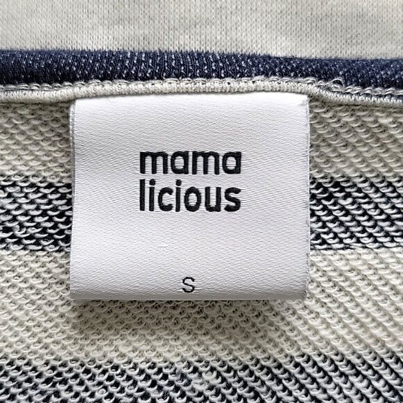 Mama Licious Maternity Blue Gray Long Sleeve Striped Crew Neck Mini Dress size S - Picture 9 of 12